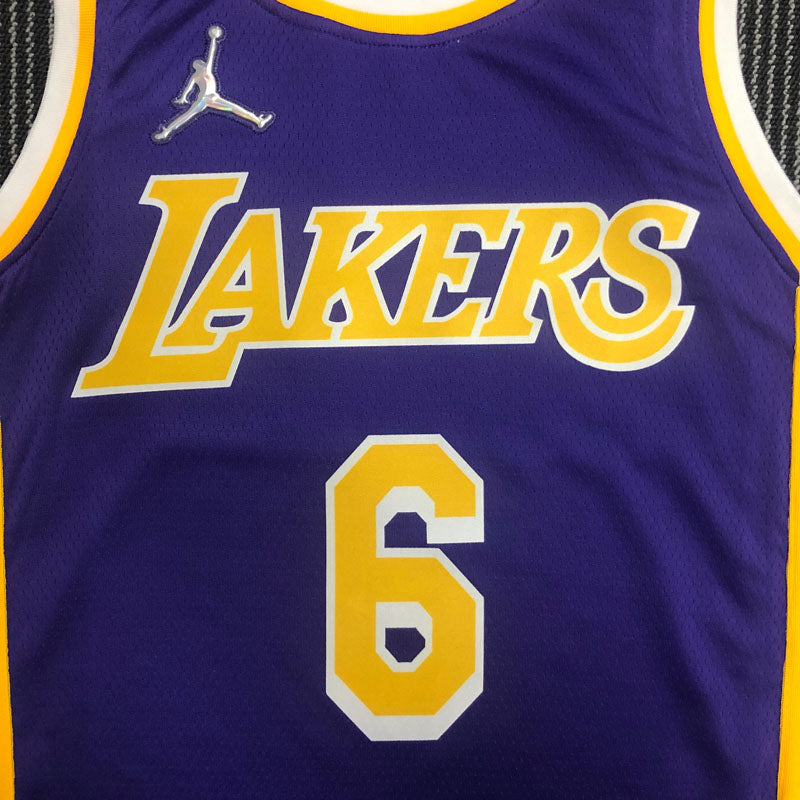 Regata Los Angeles Lakers Edição Diamante 75 anos 21/22 Lebron James 6 Roxa