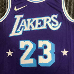 Regata Lakers Edição Diamante 75 anos City 21/22 Lebron James 23 Roxa