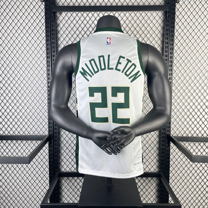 Regata Milwaukee Bucks Association Edition 23/24 Khris Middleton Branca
