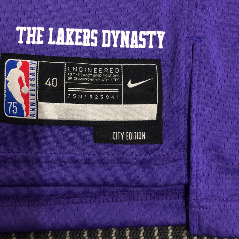 Regata Lakers Edição Diamante 75 anos City 21/22 Lebron James 23 Roxa