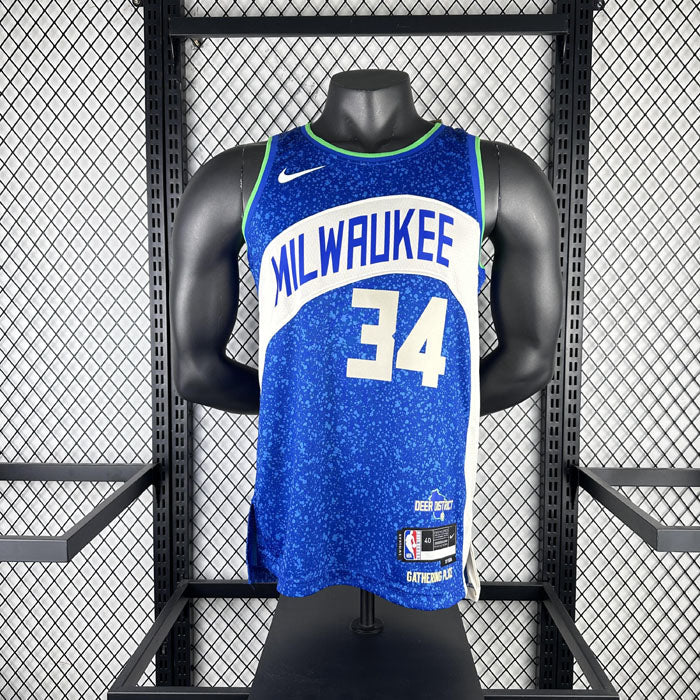 Regata Milwaukee Bucks City Edition 23/24 Giannis Antetokounmpo Azul