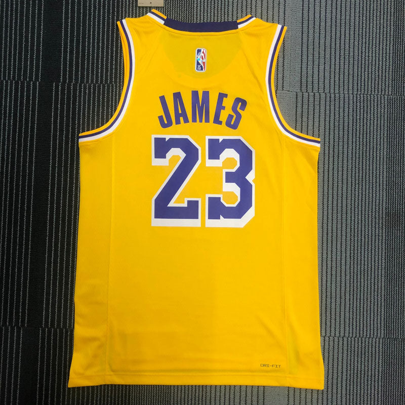 Regata Los Angeles Lakers Edição Diamante 75 anos 21/22 Lebron James 23 Amarela
